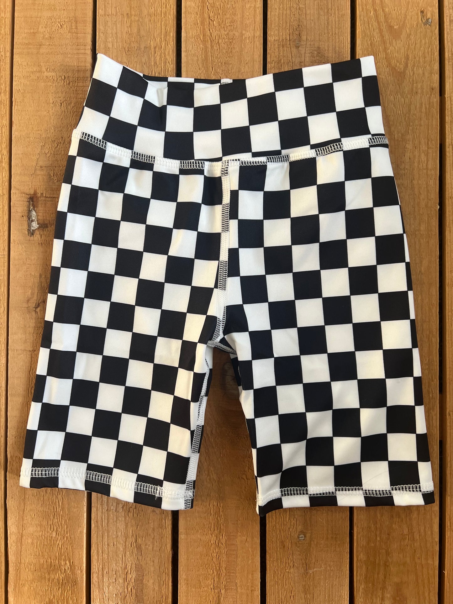 Checkered Biker Shorts