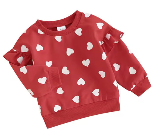 Hearts Flutter Sleeve Pullover