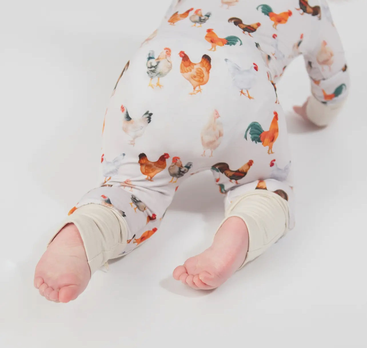 Bamboo Chicken Sleeper With Fold Over Mittens and Feet