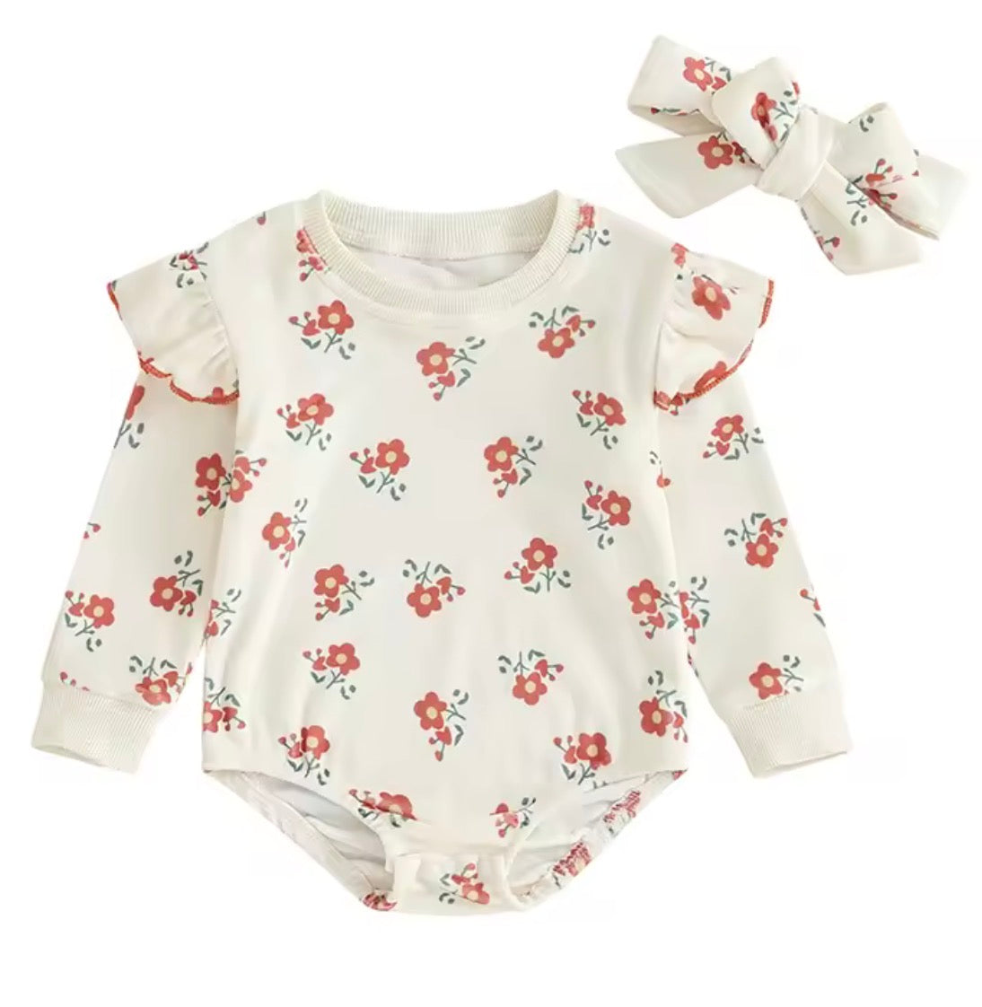 Velour Floral Romper