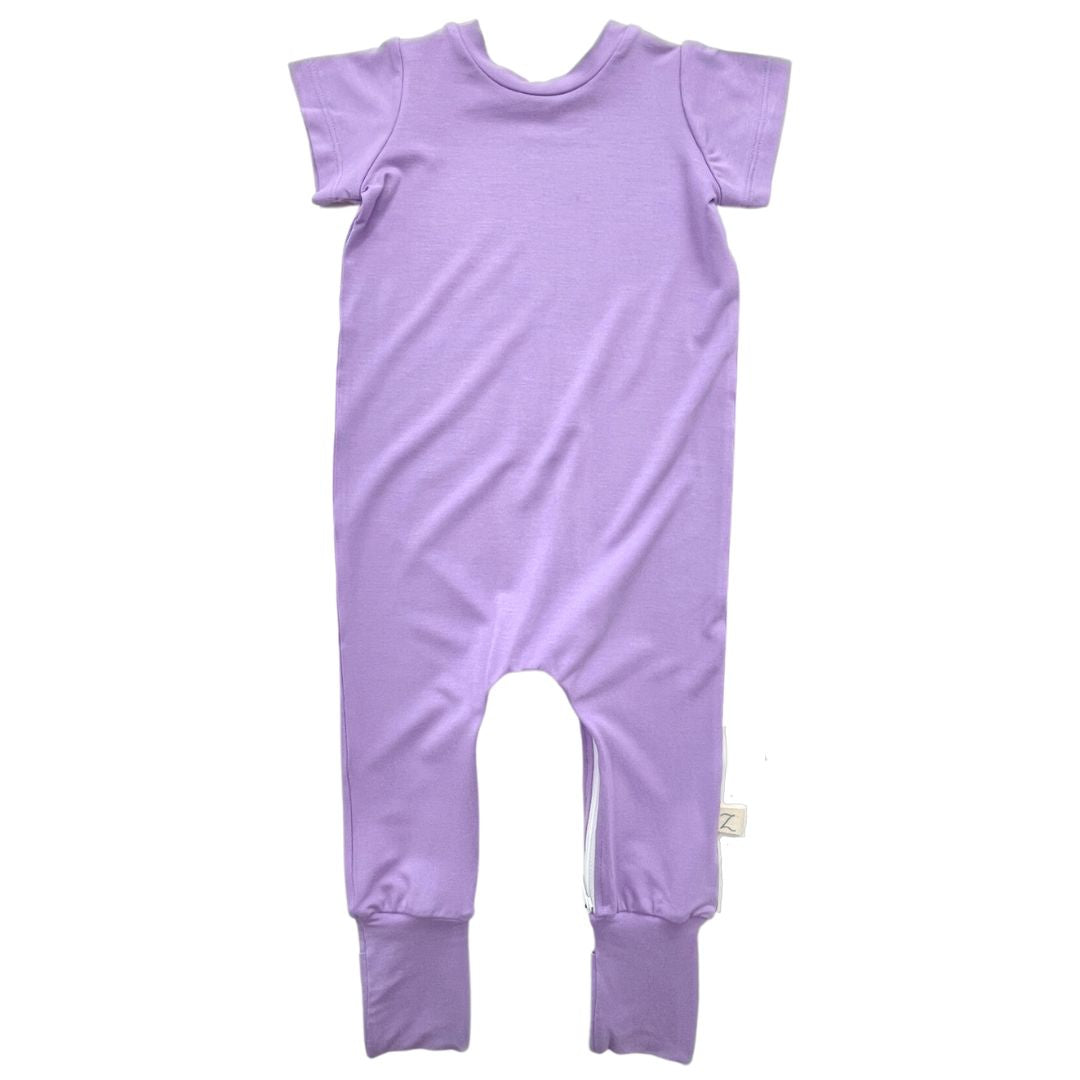 Zipease Lavender Bamboo Lyocell Zip Romper