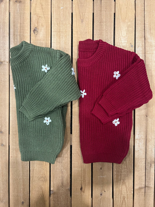 Knit Flower Stitch Sweater