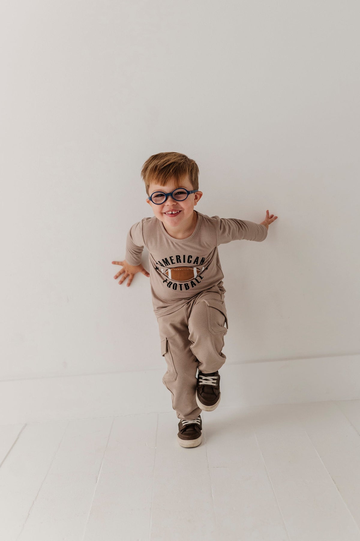 Boys Long Sleeve Tee in American Football
