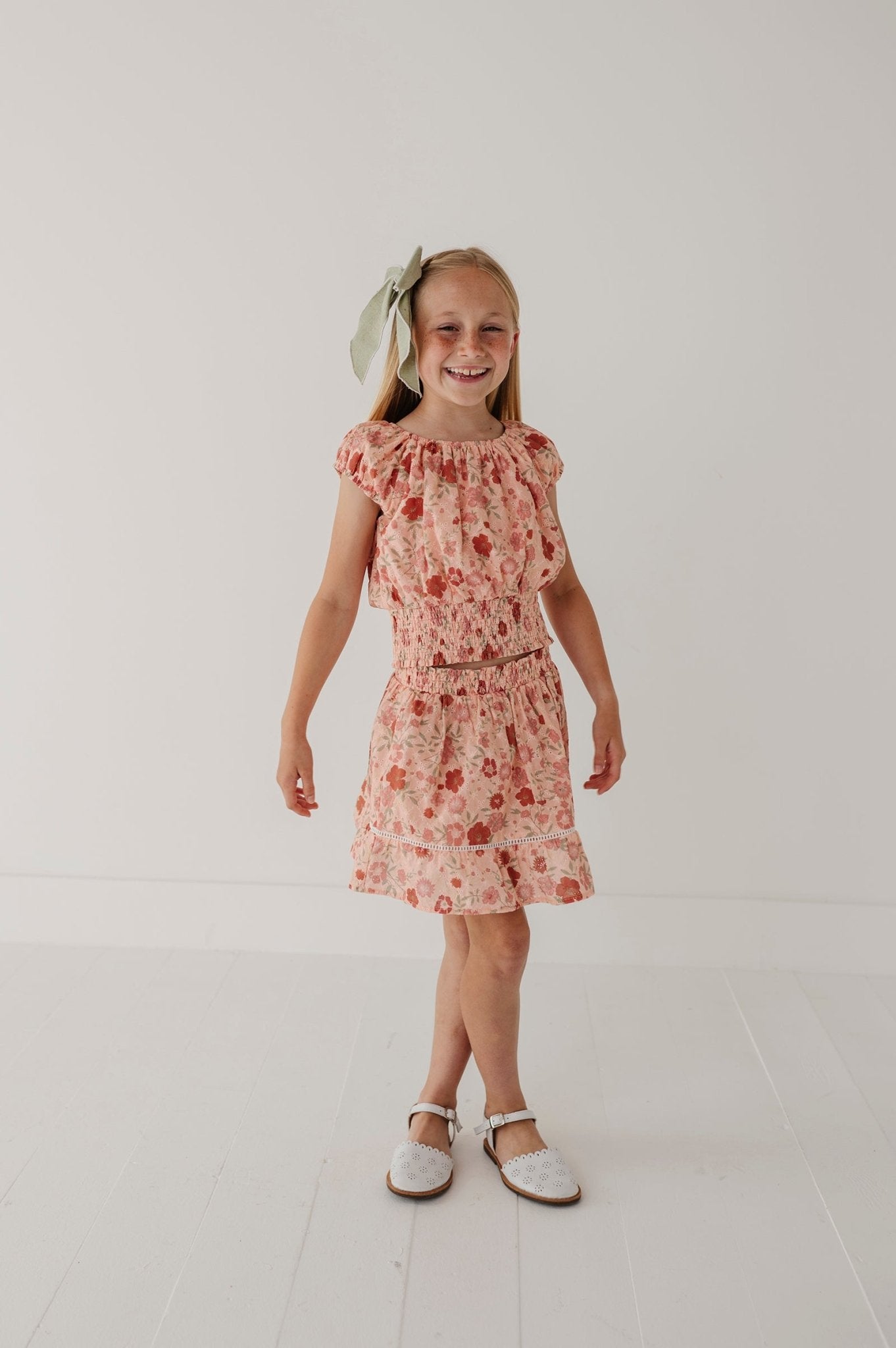 Smocked Eyelet Skirt