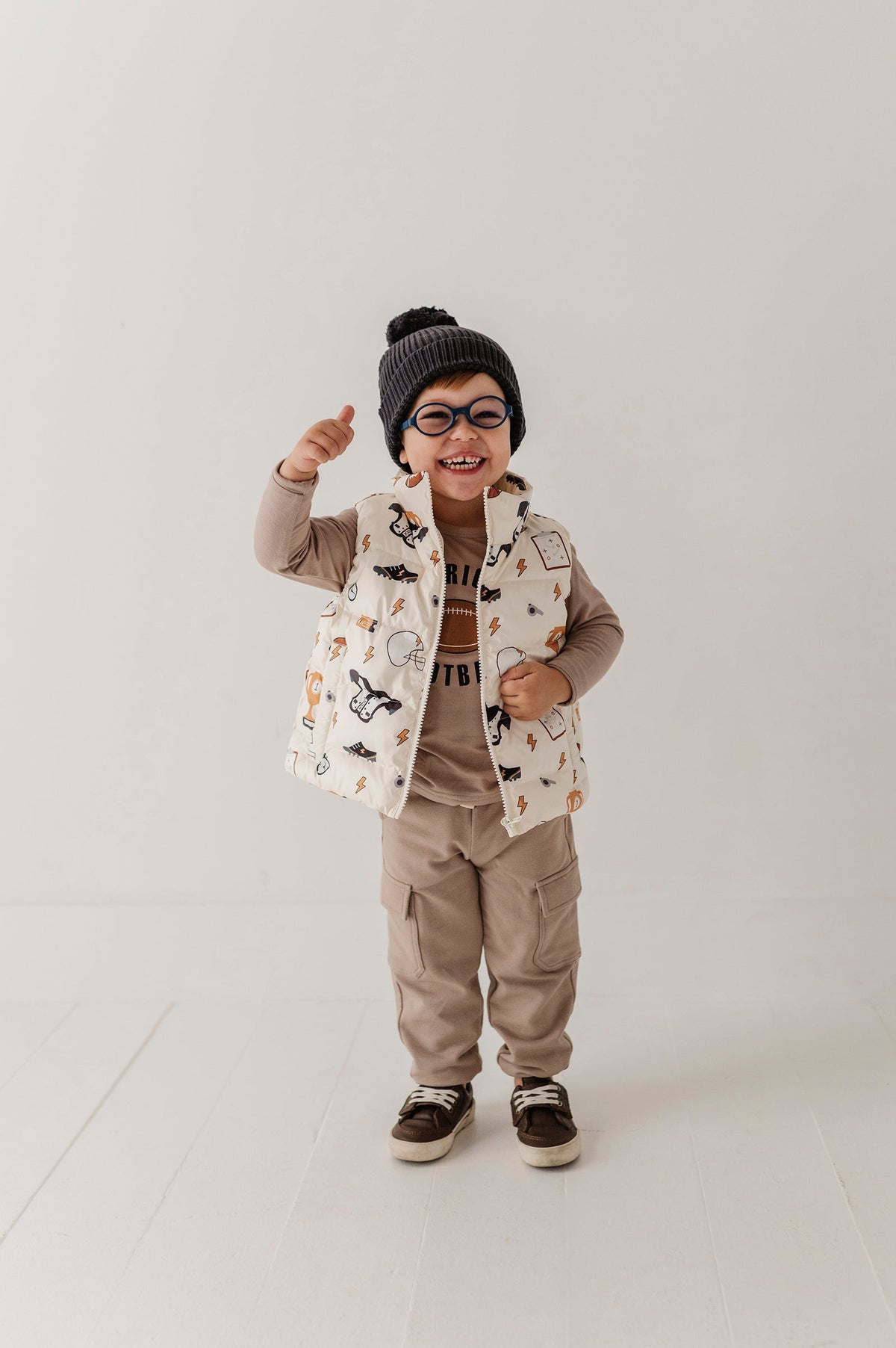Boys Puffer Vest in Football