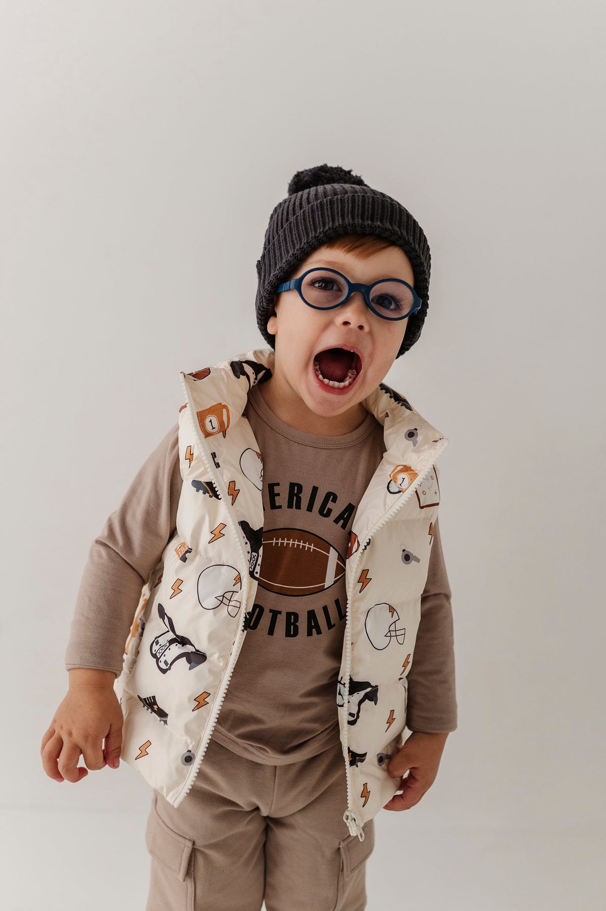 Boys Puffer Vest in Football
