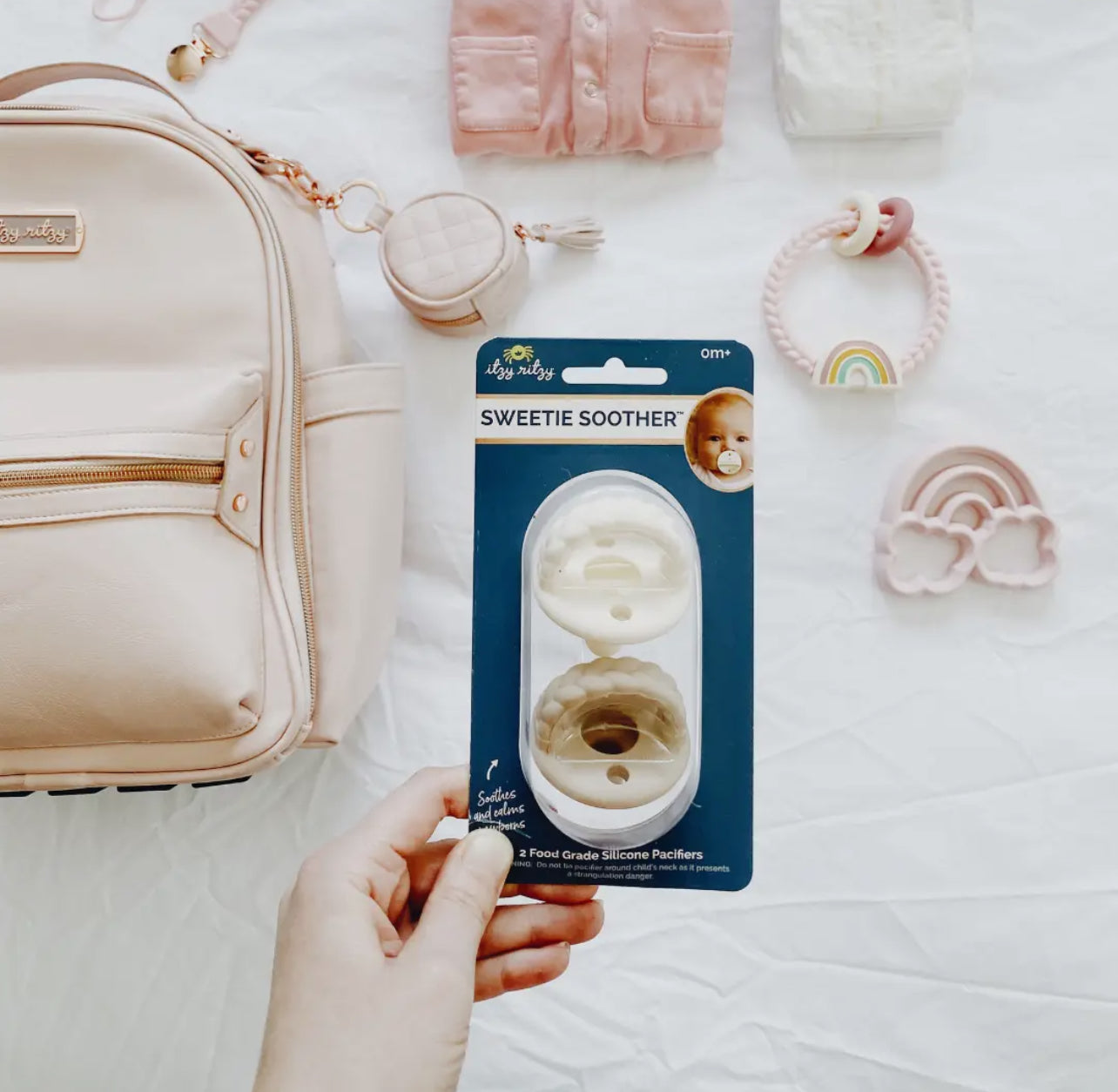 Sweetie Soother Pacifier Sets- Toast & Buttercream (6-18 months)