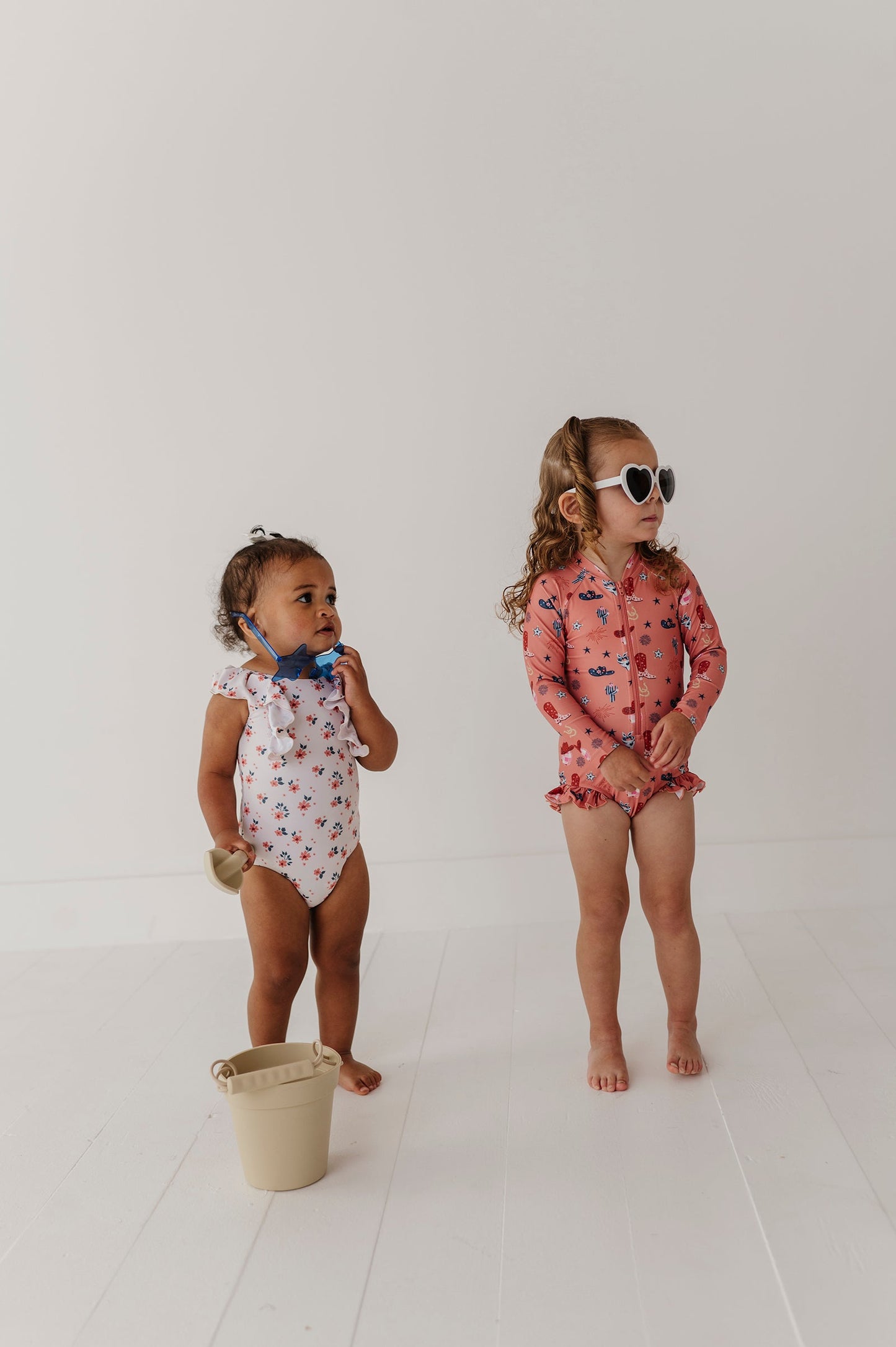 Girl's One-Piece Ruffle Rash Guard Swimsuit