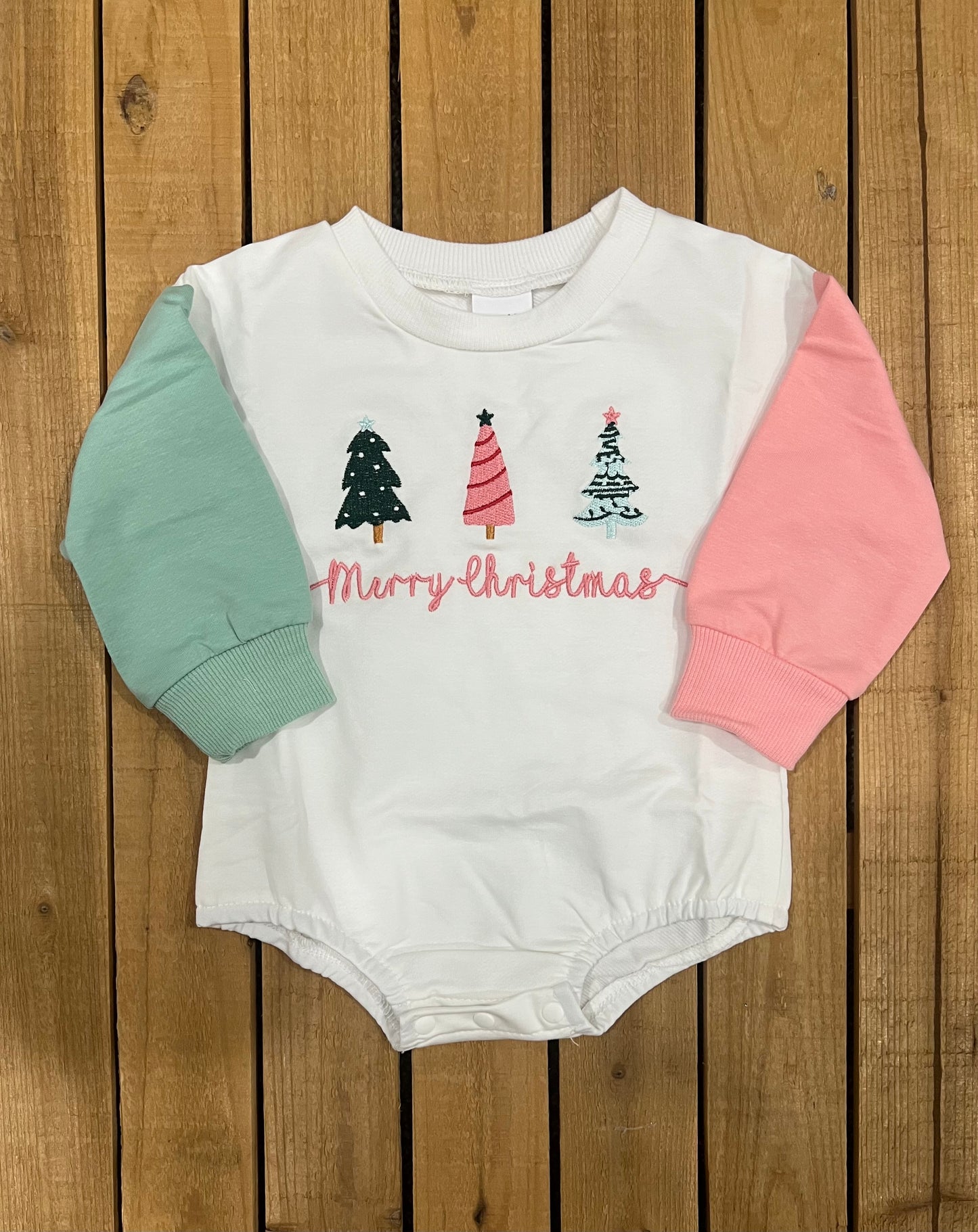 Merry Christmas Color Block Romper