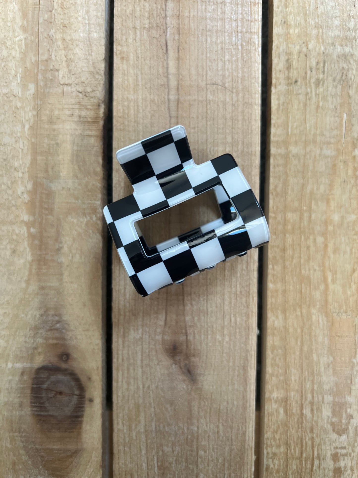 Small Checkered Hair Claw