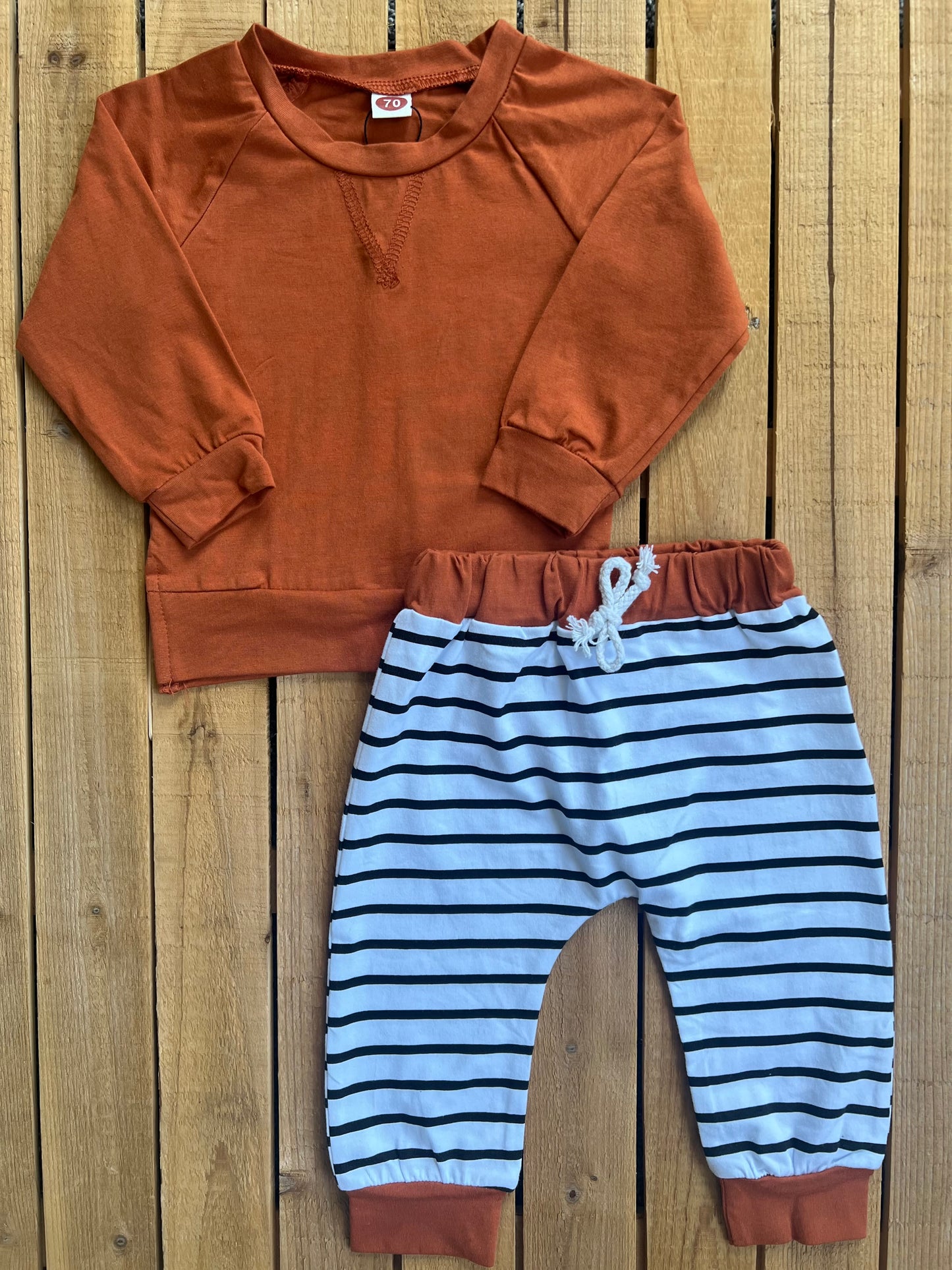 Burnt Orange Striped Set