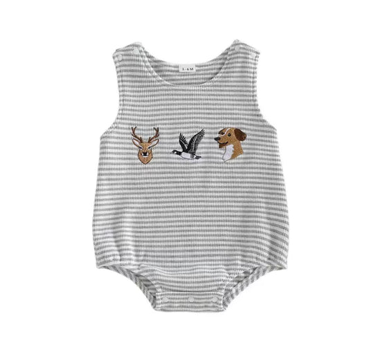 Embroidered Hunting Romper