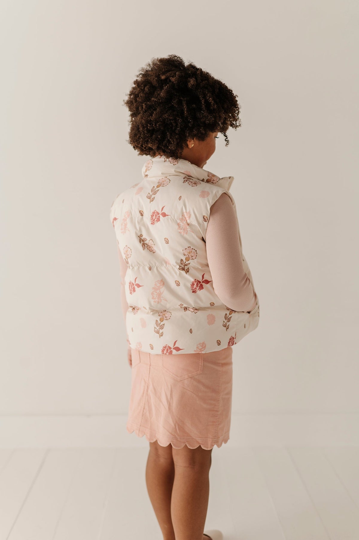 Girls Boho Puffer Vest in Yara Floral