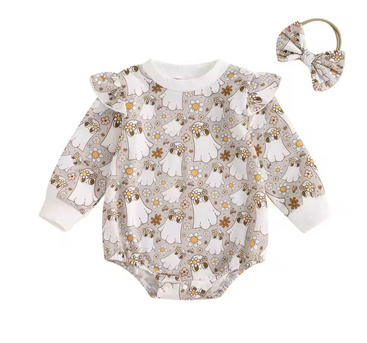 Daisy Ghost Print Romper