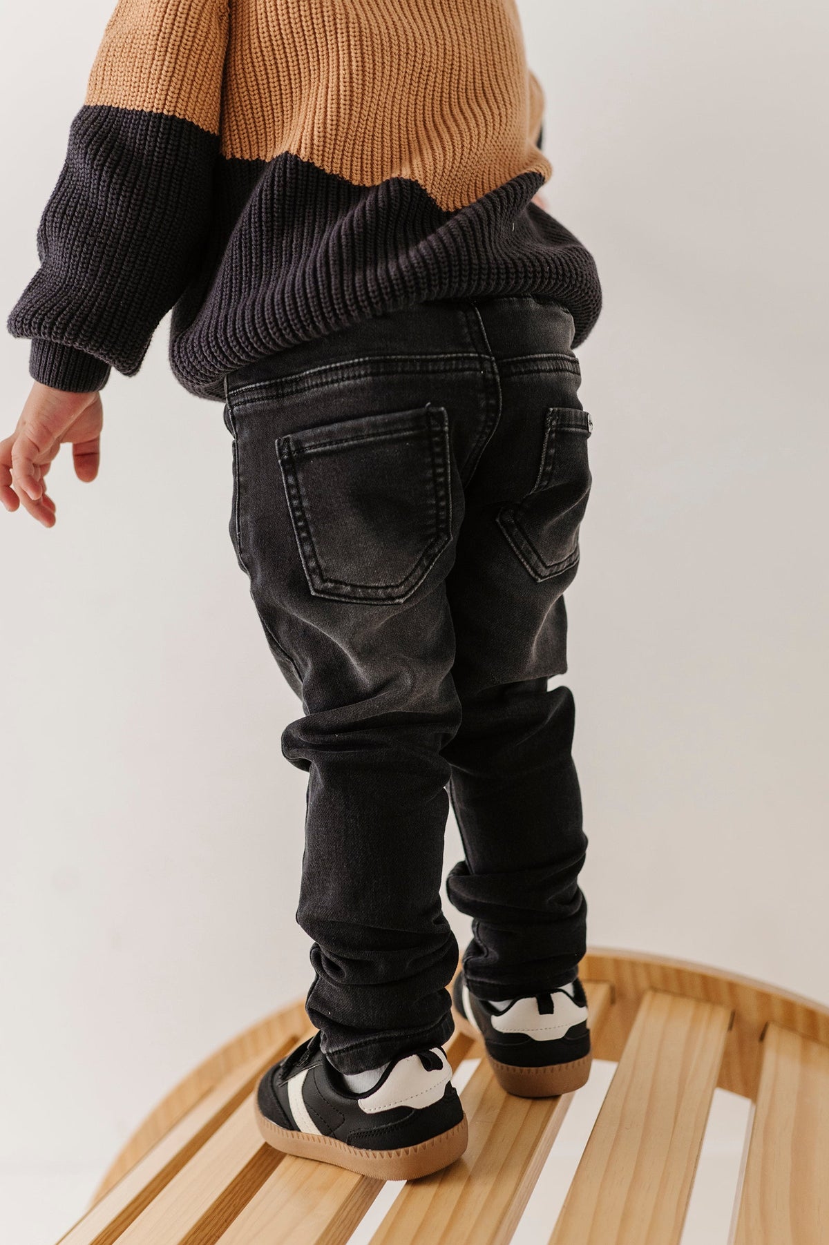 Boys Slim Denim Jeans in Black