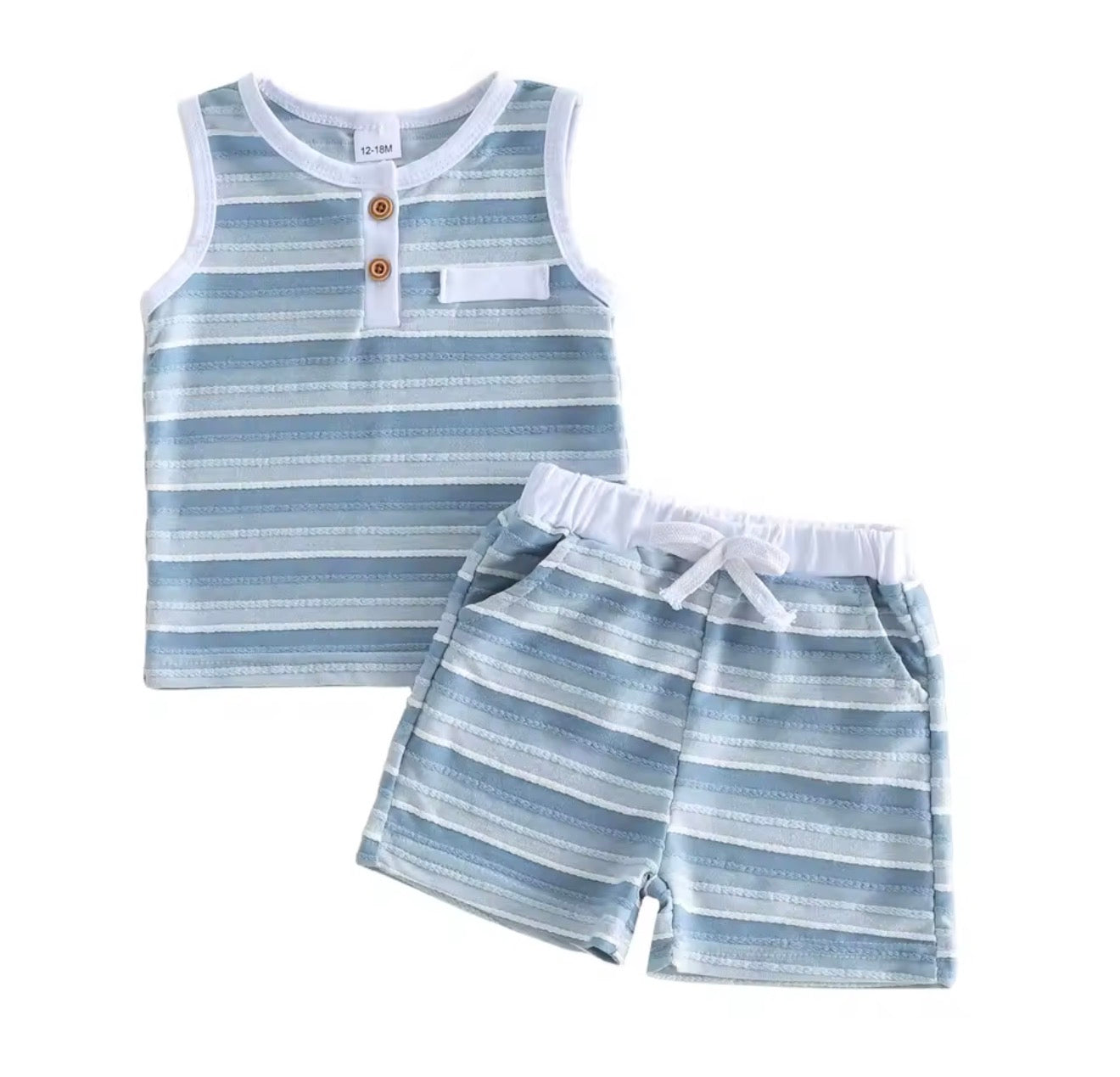 Blue Striped Tank Set