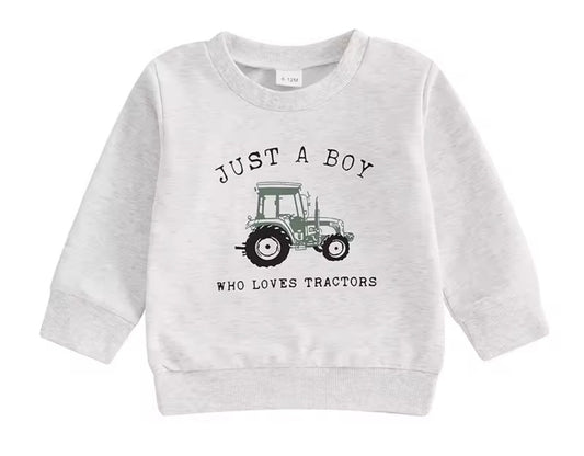 Just A Boy Who Loves Tractors Pullover