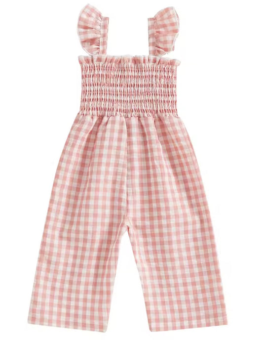 Pink Gingham Romper