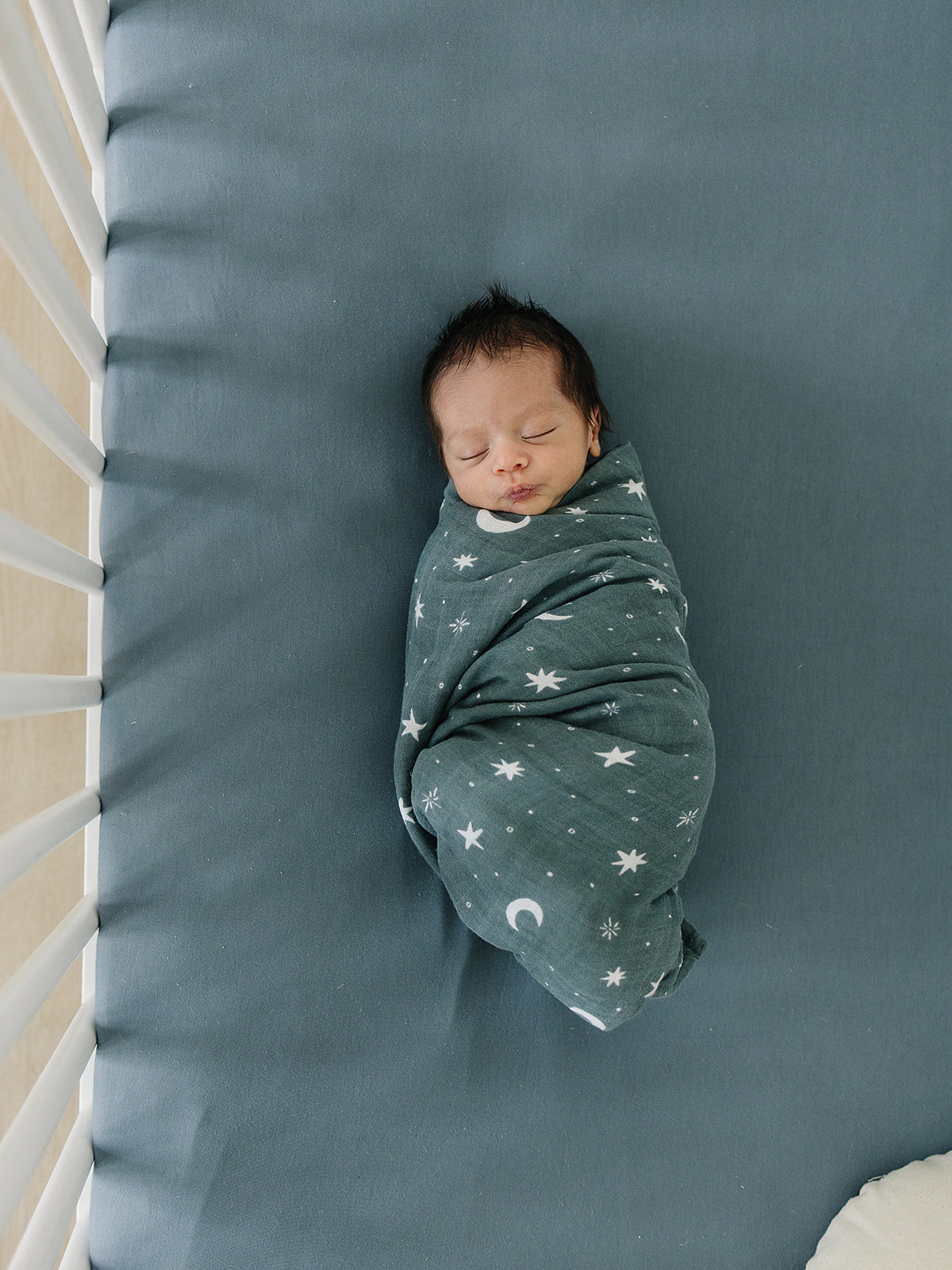 Mebie Baby Dusty Blue Bamboo Stretch Crib Sheet