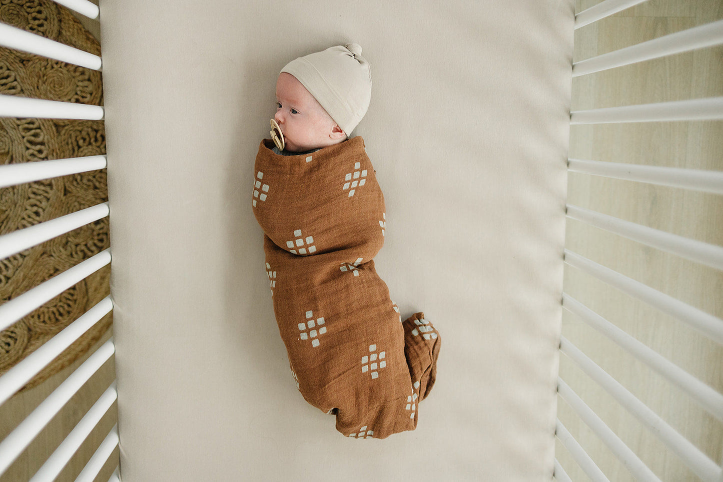 Mebie Baby Chestnut Textiles Muslin Swaddle Blanket