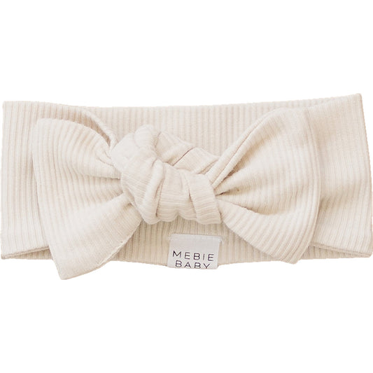 Mebie Baby Vanilla Organic Cotton Ribbed Head Wrap