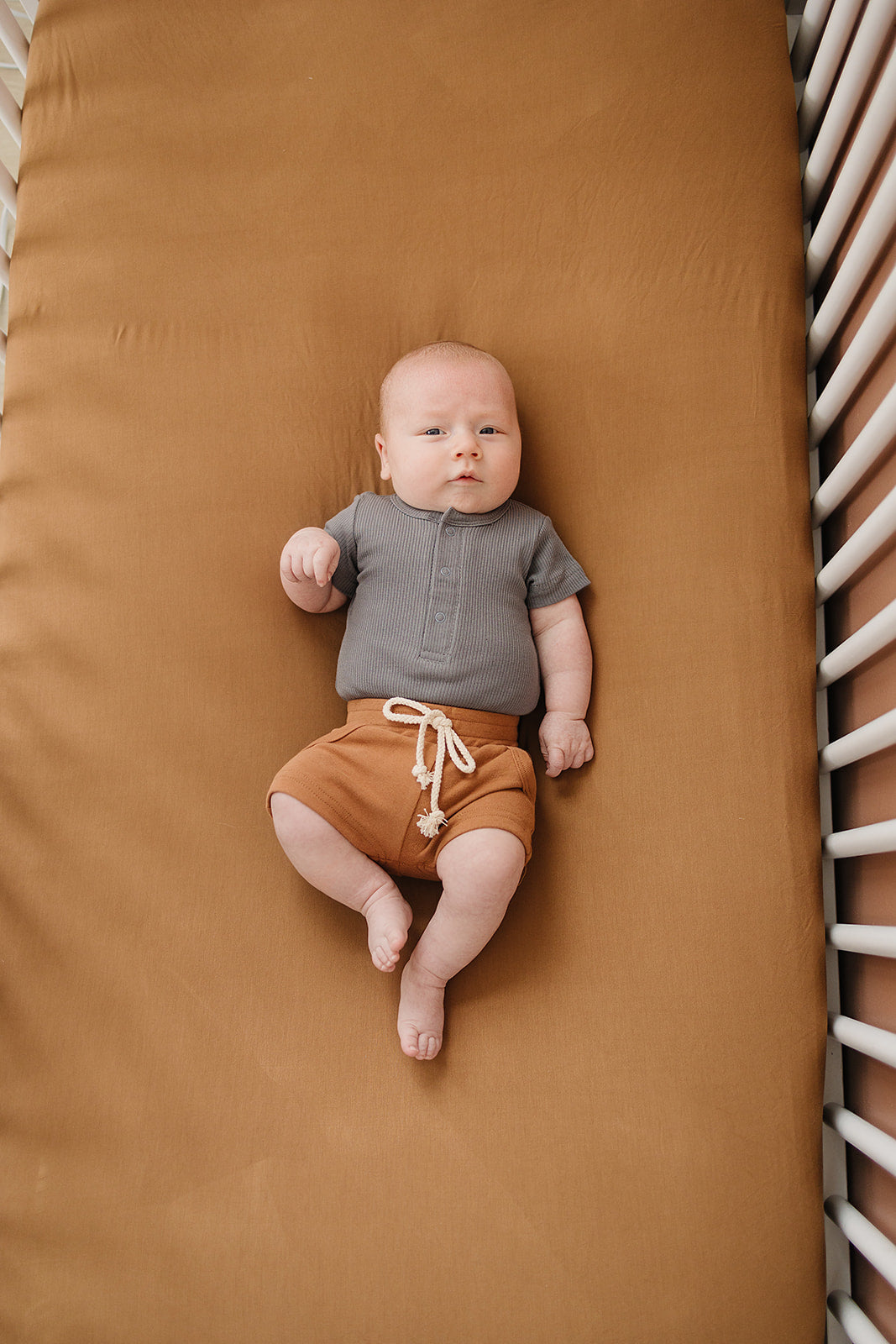 Mebie Baby Mustard Bamboo Stretch Crib Sheet