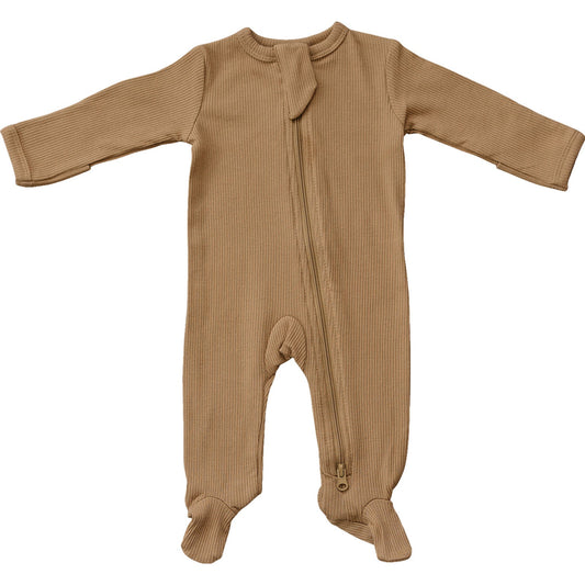 Mebie Baby Cafe Organic Cotton Ribbed Zipper