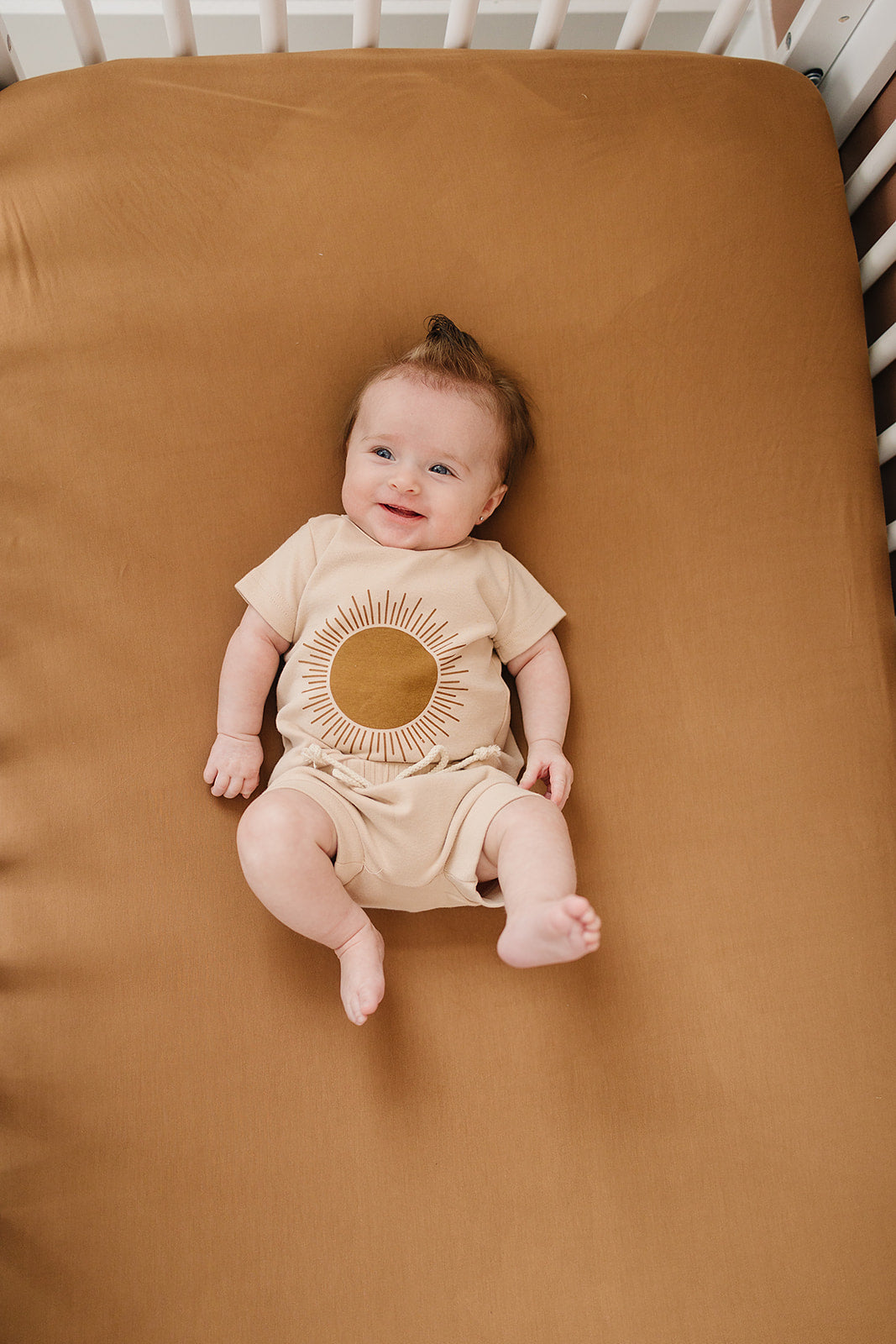 Mebie Baby Mustard Bamboo Stretch Crib Sheet