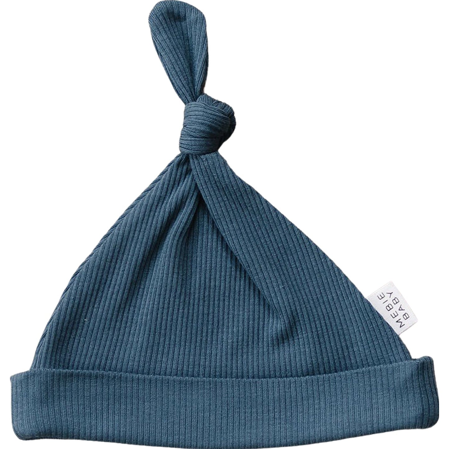 Mebie Baby Navy Organic Ribbed Newborn Knot Hat