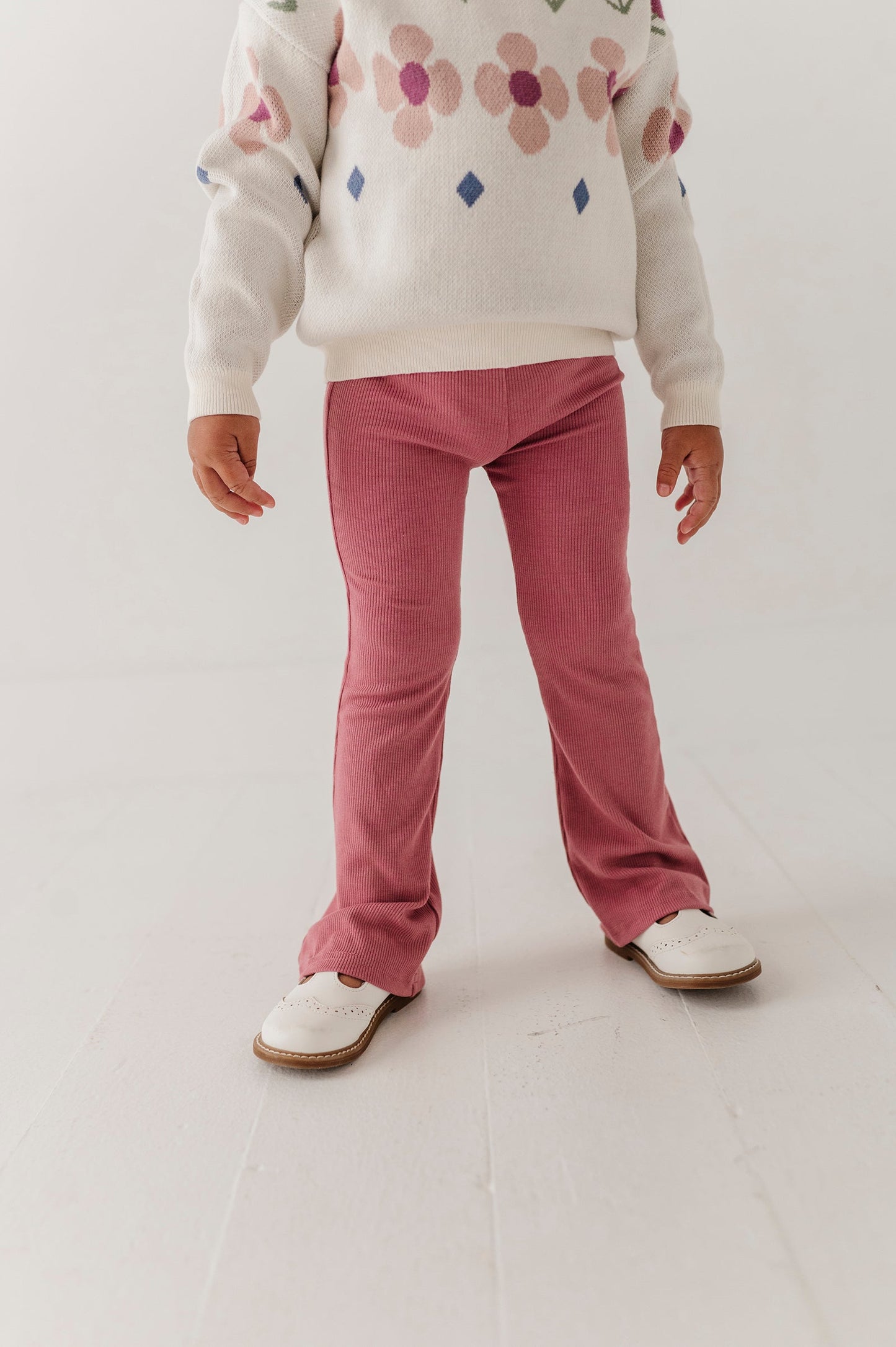 Girls Flare Pants in Mesa Rose