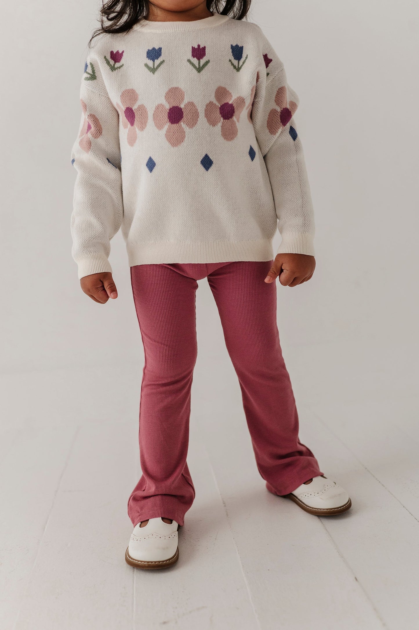 Girls Flare Pants in Mesa Rose