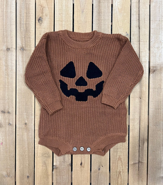 Pumpkin Knit Romper