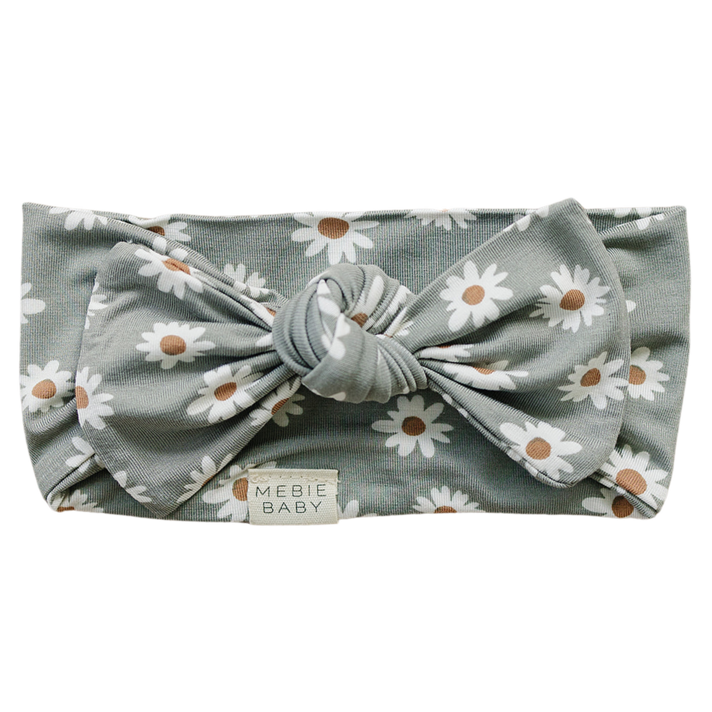 Mebie Baby Light Green Daisy Bamboo Head Wrap