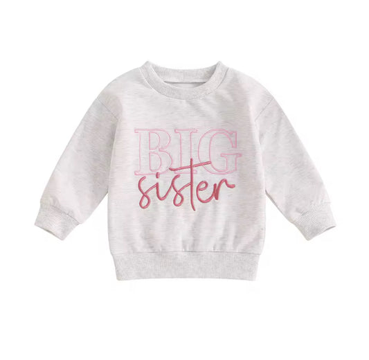 Embroidered Big Sister Pullover