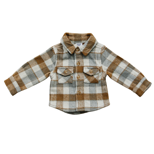 Mebie Baby Fall Flannel Shacket