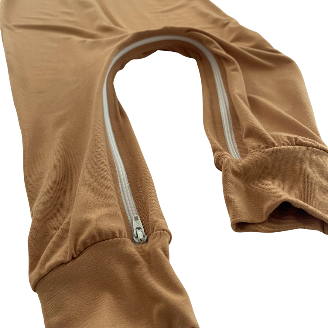 Zipease Camel Bamboo Lyocell Zip Romper