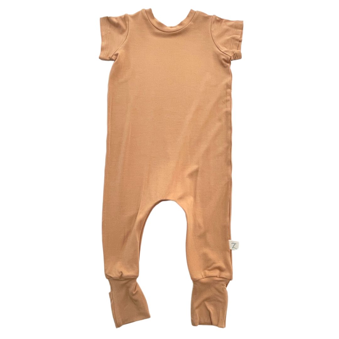 Zipease Camel Bamboo Lyocell Zip Romper