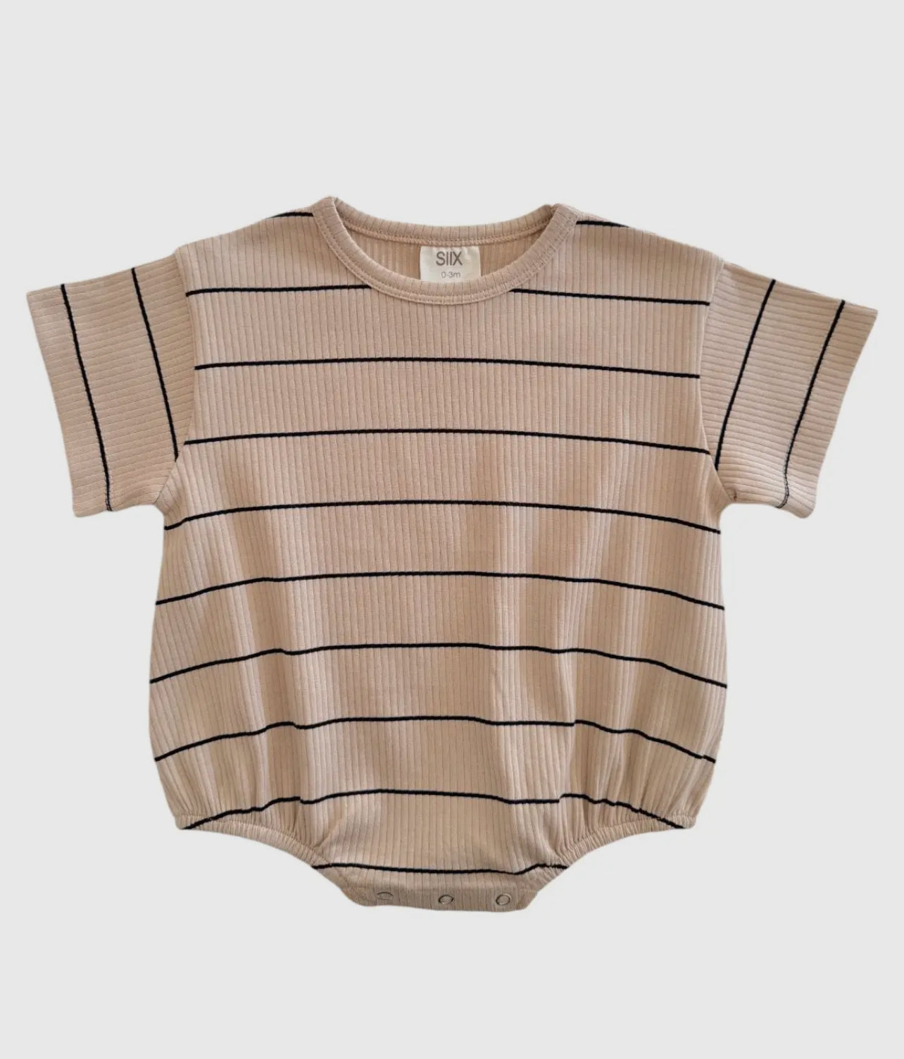 Organic Ribbed Striped Bubble Romper