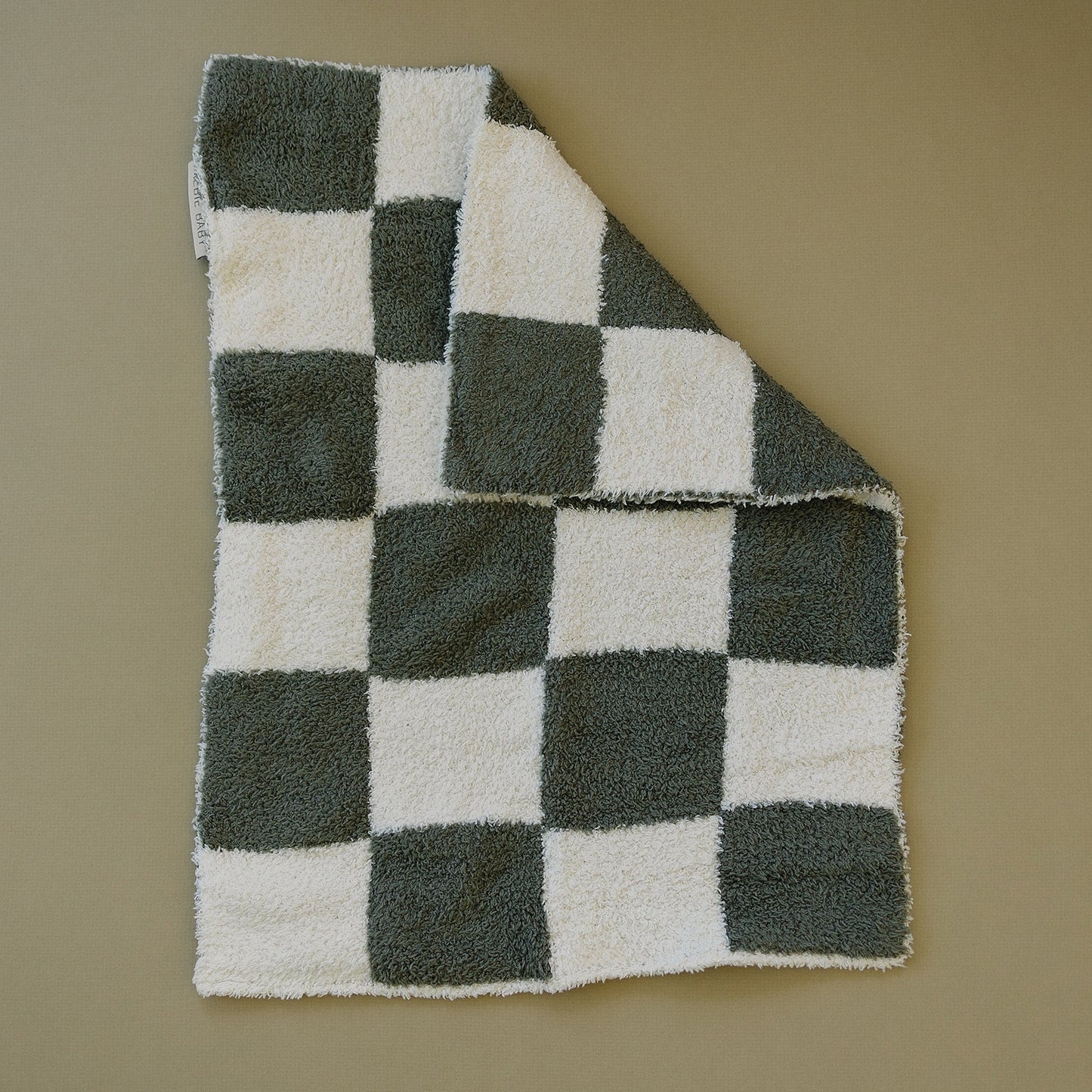 Mebie Baby Green Checkered Plush Blanket