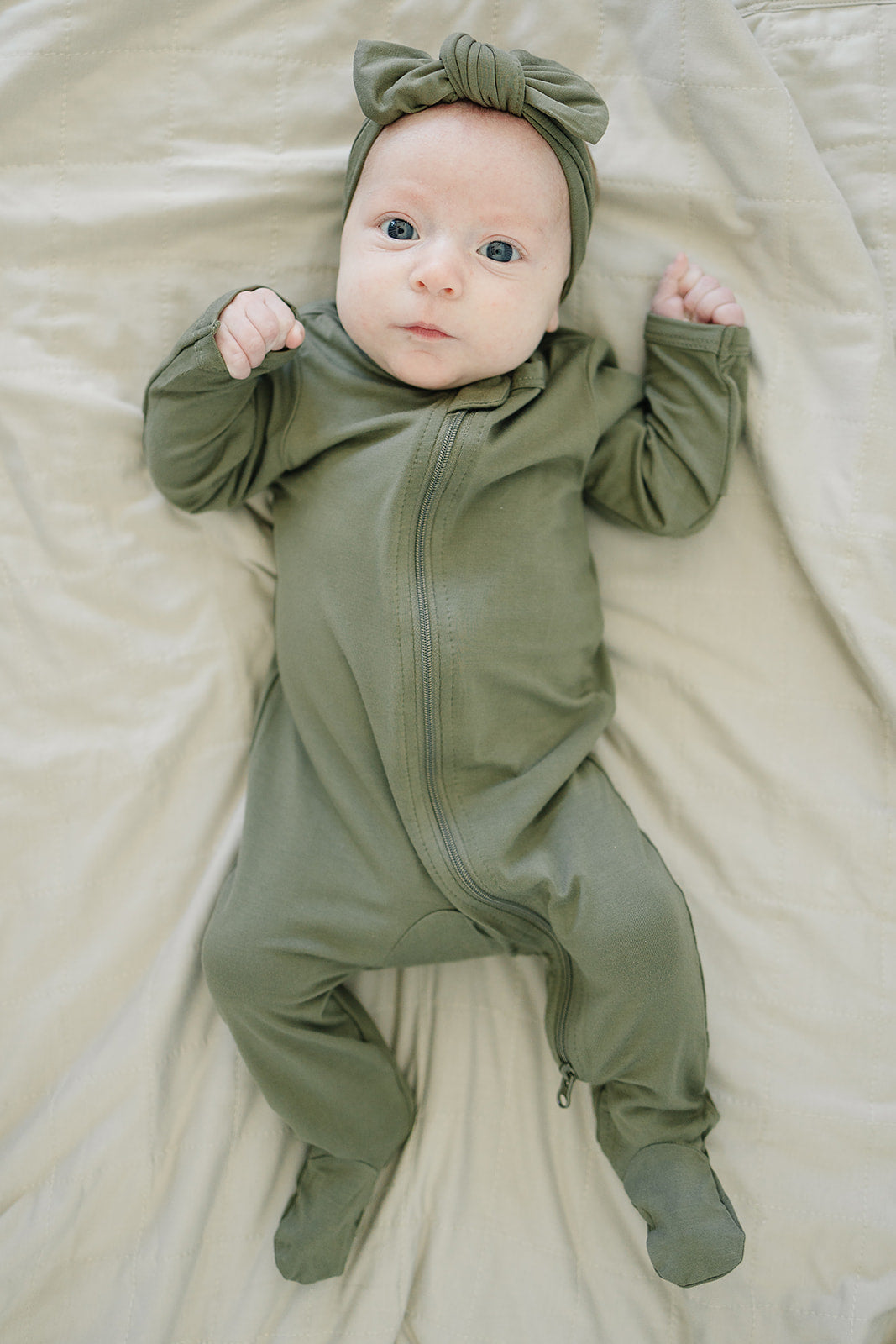 Mebie Baby Olive Bamboo Zipper