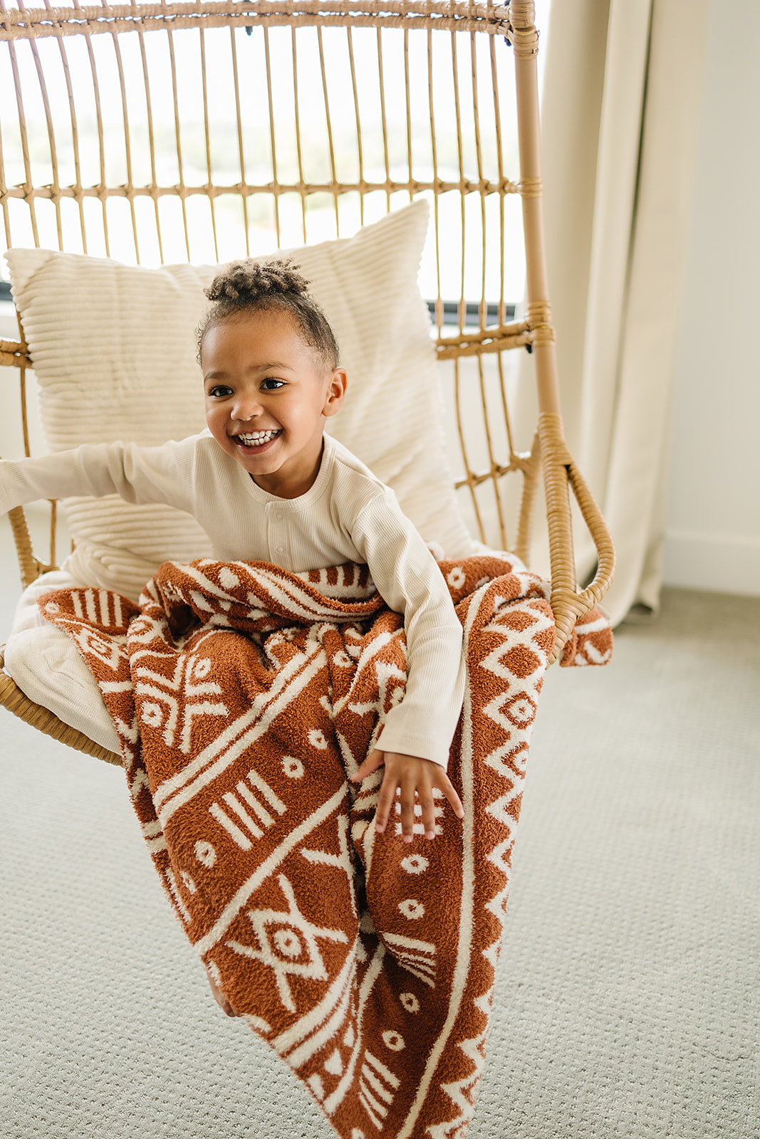 Mebie Baby Rust Alpine Plush Blanket