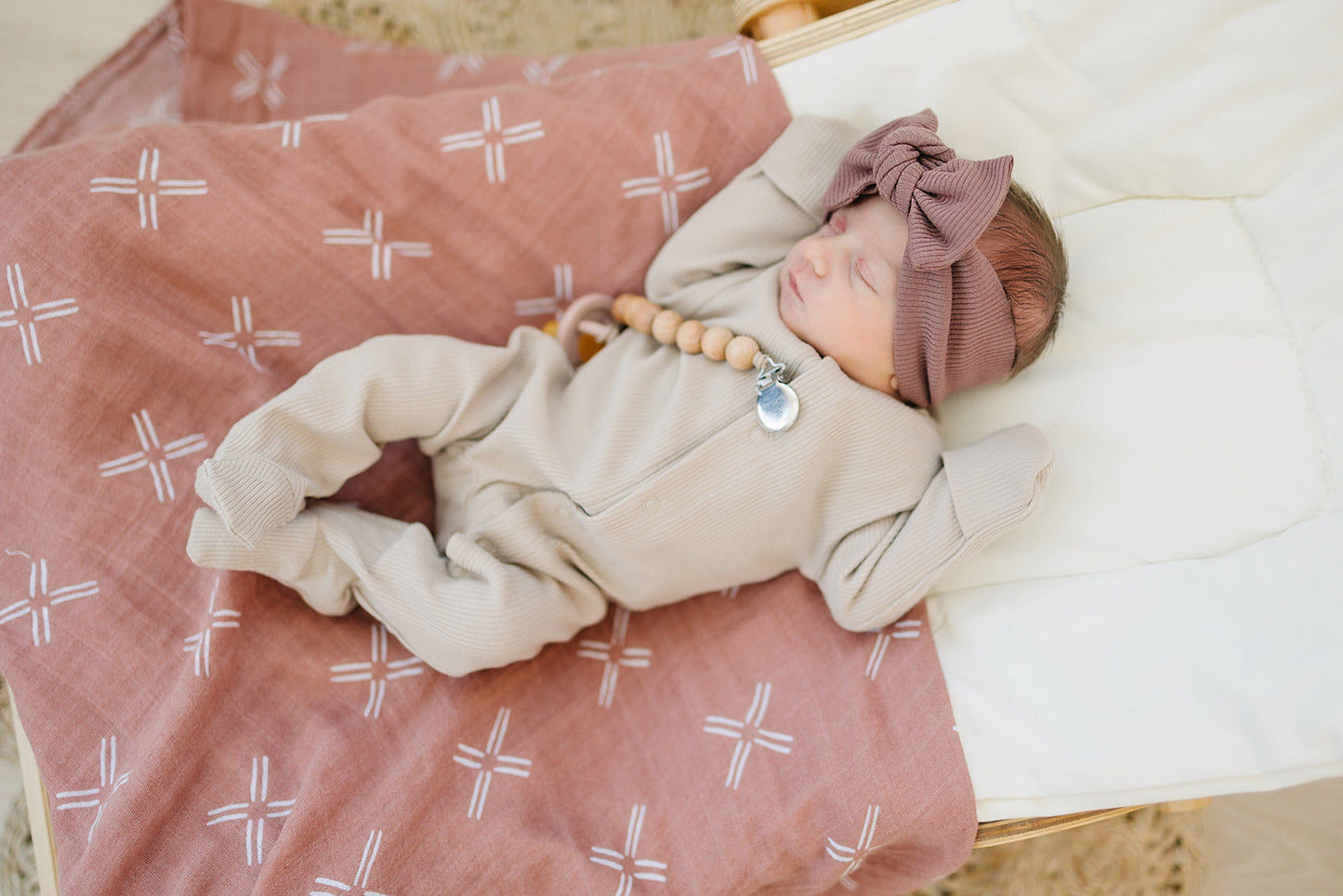 Mebie Baby Just Peachy Muslin Swaddle Blanket