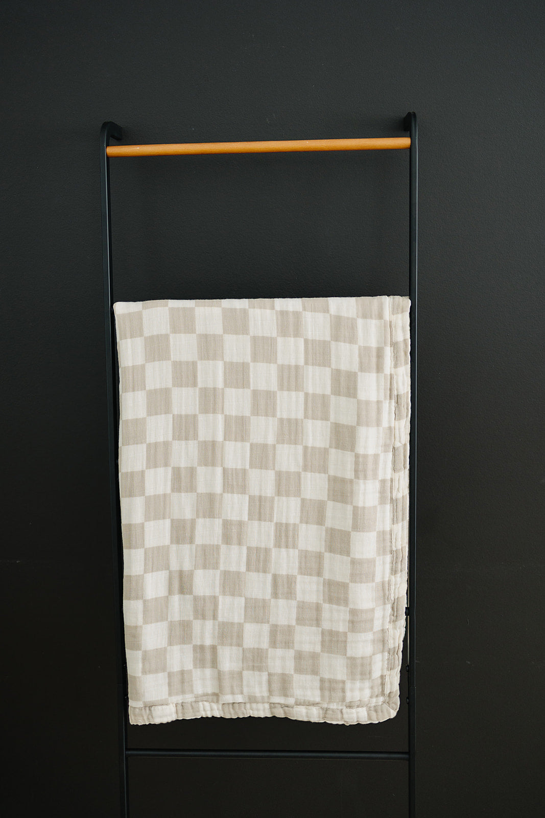 Mebie Baby Taupe Checkered Muslin Quilt