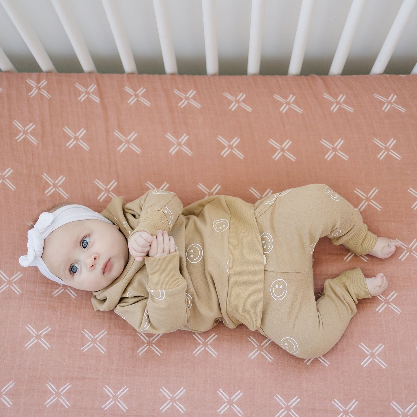 Mebie Baby Just Peachy Muslin Crib Sheet