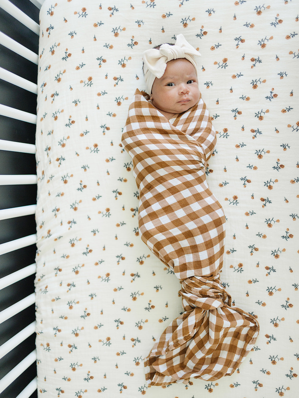 Mebie Baby Gingham Muslin Swaddle Blanket