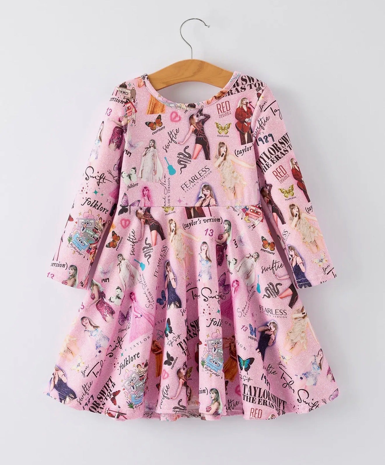 Swiftie Long Sleeve Twirl Dress