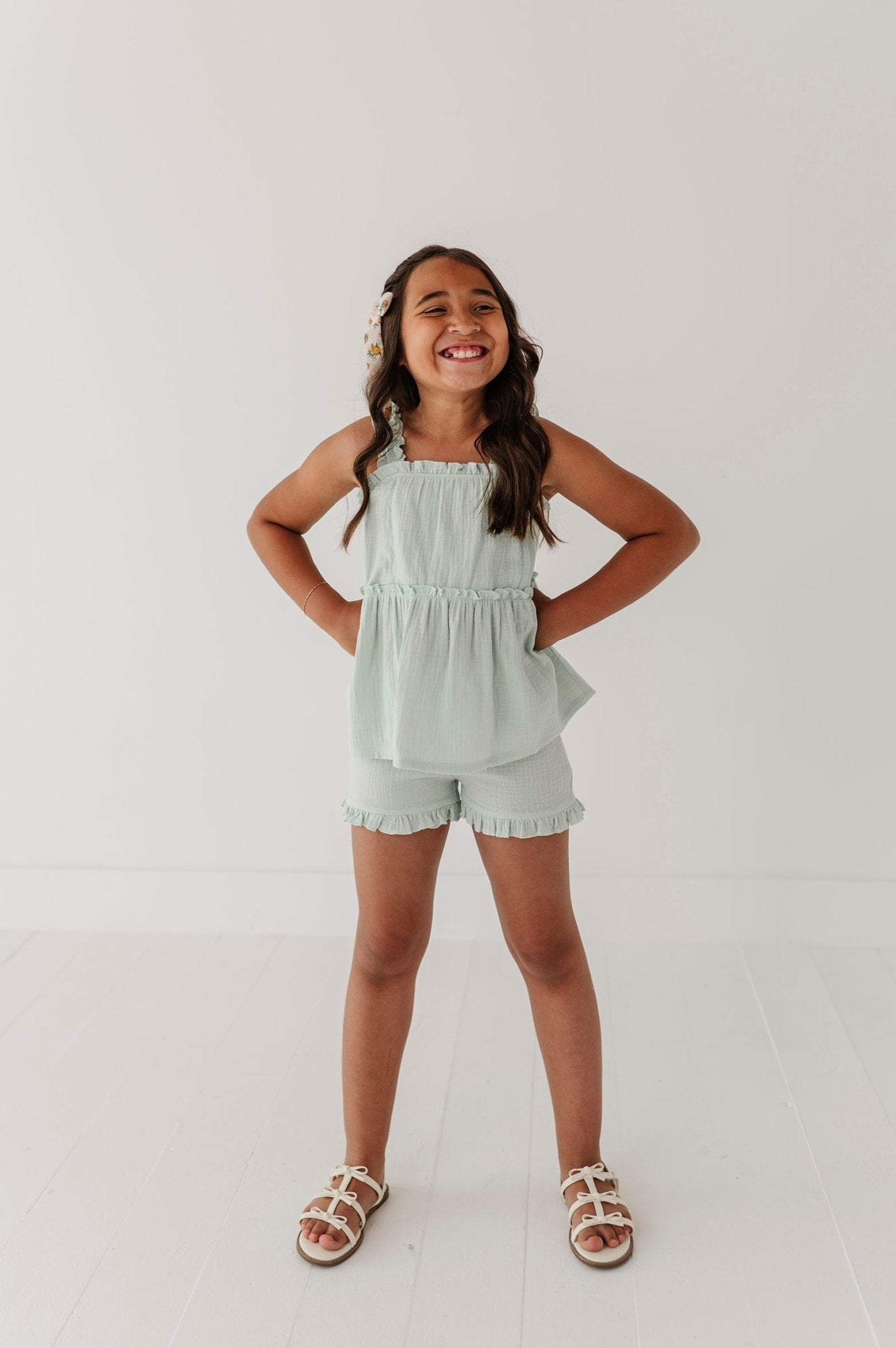 Ruffle Gauze Tank