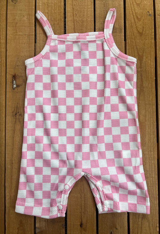Pink Checkered Romper