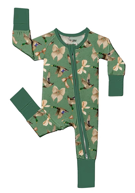 Bamboo Ducks and Bows Print Sleeper
