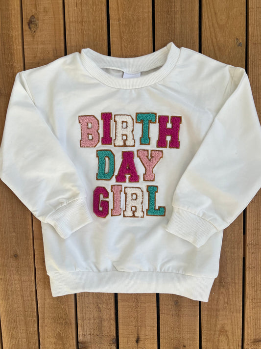 Birthday Girl Varsity Letter Pullover